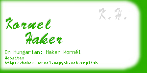 kornel haker business card
